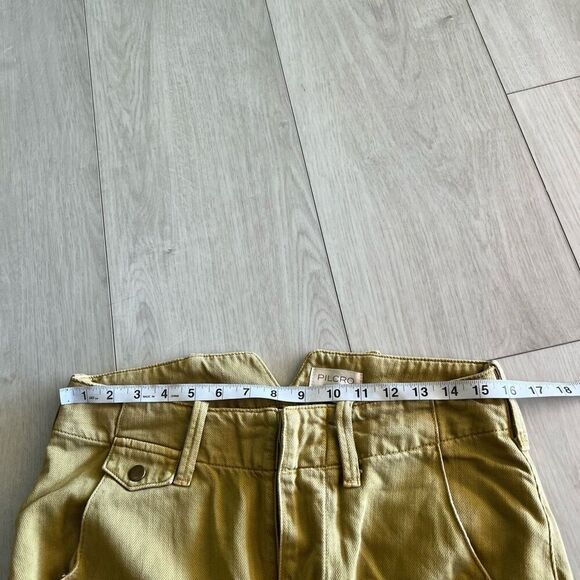 Pilcro and the Letterpress Pants Womens 28 Green Crop Button Fly - Picture 6 of 11